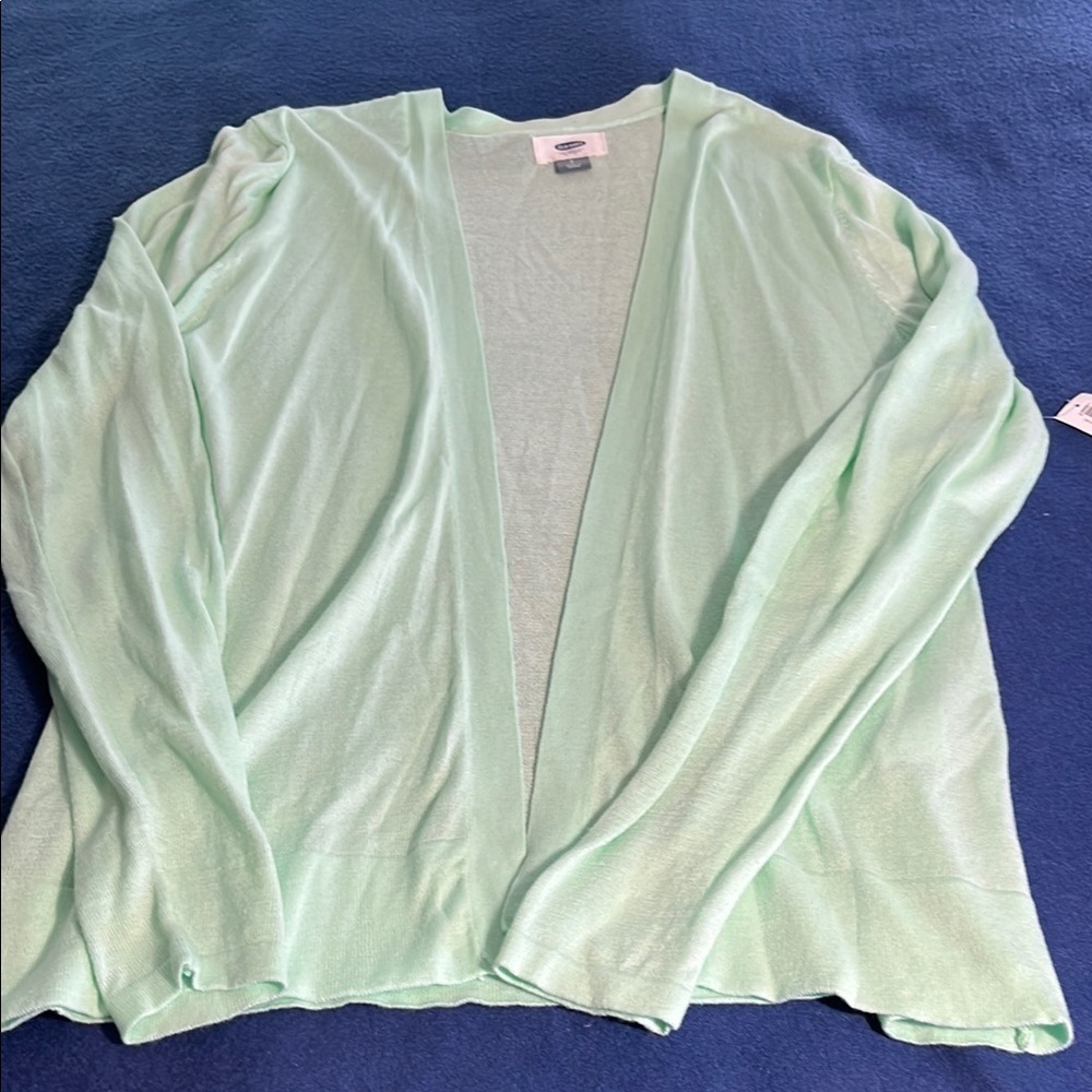 Mint green open cardigan